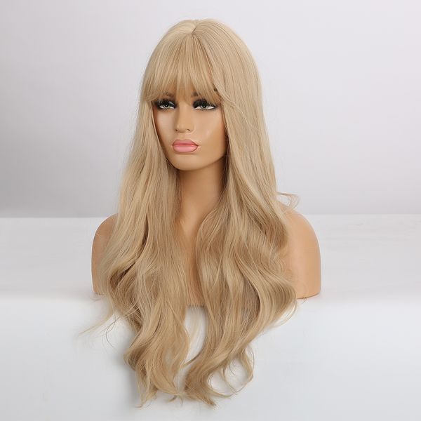 long blonde wavy synthetic wigs with bangs natural wave hair wigs for women cosplay daily wigs heat resistantfactory direct, Black
long blonde wavy synthetic wigs with bangs natural wave hair wigs for women cosplay daily wigs heat resistantfactory direct, Black