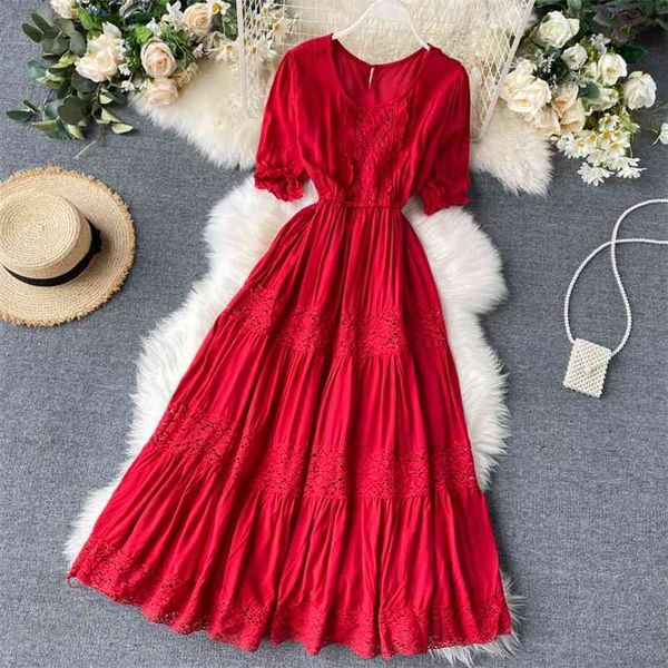 vintage women lace patchwork maxi dress summer o neck long party elegant female beach a-line vestido 210430, Black;gray
vintage women lace patchwork maxi dress summer o neck long party elegant female beach a-line vestido 210430, Black;gray