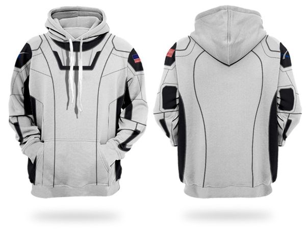 fashion fleece 2021 spacex hoodies spacesuit 3d digital printed men's wear coat, Black
fashion fleece 2021 spacex hoodies spacesuit 3d digital printed men's wear coat, Black