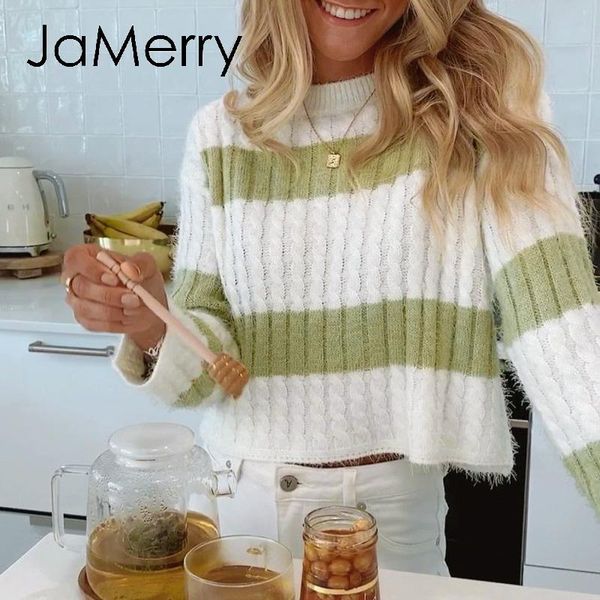 jamerry casual crew neck women sweater winter three-quarter sleeve loose ladies knitted stripe hit color female pullover women's sweate, White;black
jamerry casual crew neck women sweater winter three-quarter sleeve loose ladies knitted stripe hit color female pullover women's sweate, White;black