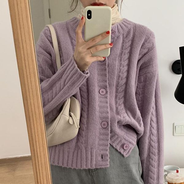 women's knits & tees furry soft waxy twist sweater solid color cardigan women 2021 spring loose round neck warm knitted jacket, White
women's knits & tees furry soft waxy twist sweater solid color cardigan women 2021 spring loose round neck warm knitted jacket, White