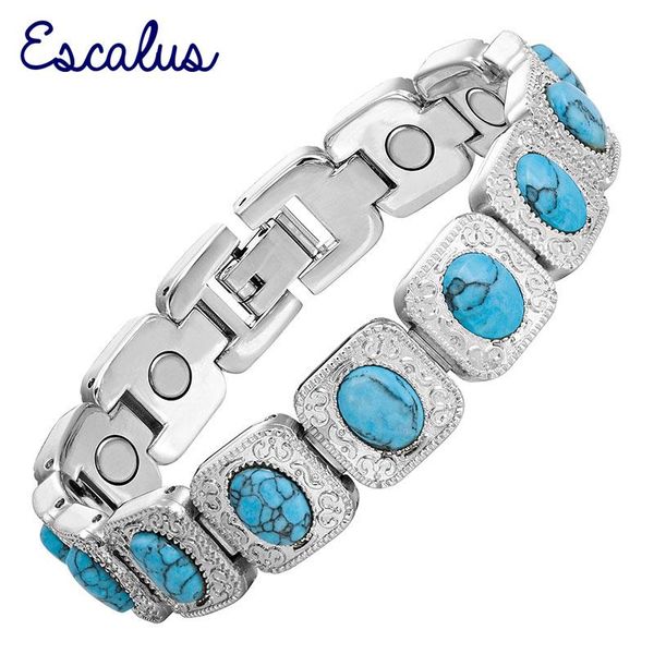 link, chain escalu classic elegant women's magnetic jewelry silver semi-precious stones link bracelet for women fashion charm bangle, Black
link, chain escalu classic elegant women's magnetic jewelry silver semi-precious stones link bracelet for women fashion charm bangle, Black
