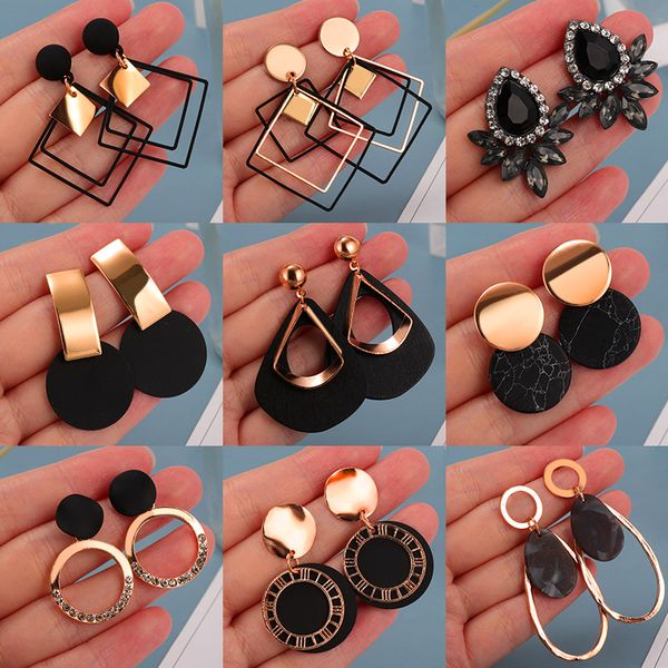 korean statement earrings for women 2020 fashion vintage black arcylic gold geometric tassel drop earings female brincos jewelry, Golden;silver
korean statement earrings for women 2020 fashion vintage black arcylic gold geometric tassel drop earings female brincos jewelry, Golden;silver