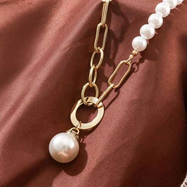 pendant necklaces korean fashion party pearl for women gold metal statement geometric hanging 2021 trend female modern jewelry, Silver
pendant necklaces korean fashion party pearl for women gold metal statement geometric hanging 2021 trend female modern jewelry, Silver