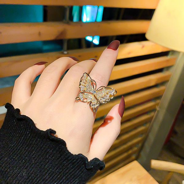 high level luxury super fairy temperament fashion net red personality simple set zircon index finger ring, Silver
high level luxury super fairy temperament fashion net red personality simple set zircon index finger ring, Silver