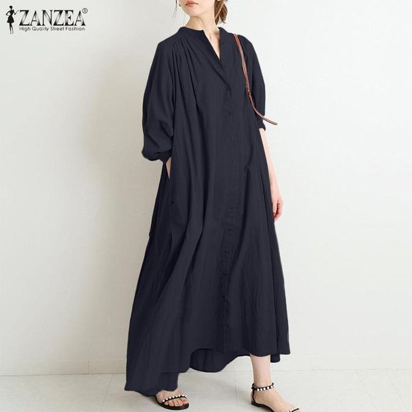 casual dresses autumn sundress vintage women solid long dress loose kaftan vestidos robe femme buttons down plus size, Black;gray
casual dresses autumn sundress vintage women solid long dress loose kaftan vestidos robe femme buttons down plus size, Black;gray