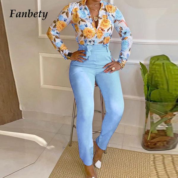 women fashion floral print blouse shirt and long pants 2021 summer sleeve two piece set office lady casual suits streetwear women's, White
women fashion floral print blouse shirt and long pants 2021 summer sleeve two piece set office lady casual suits streetwear women's, White