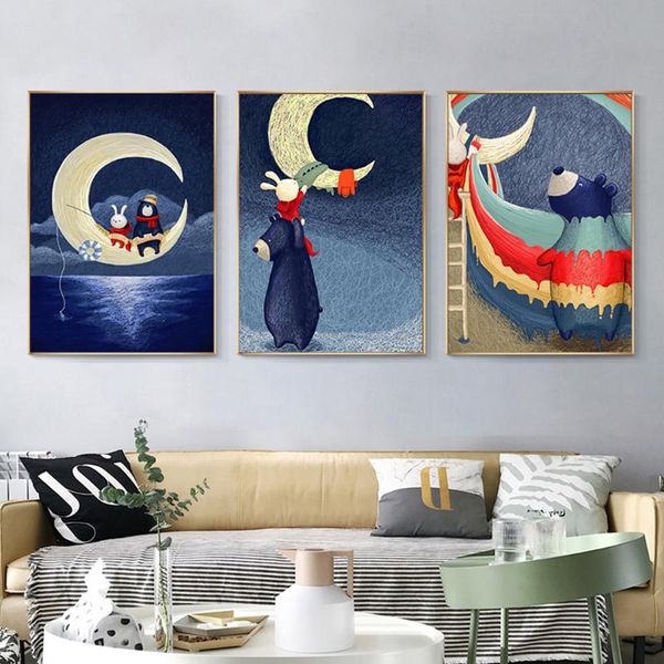 paintings fairy moon cartoon bear canvas painting art nordic posters and prints wall pictures for living room decoration frameless
paintings fairy moon cartoon bear canvas painting art nordic posters and prints wall pictures for living room decoration frameless