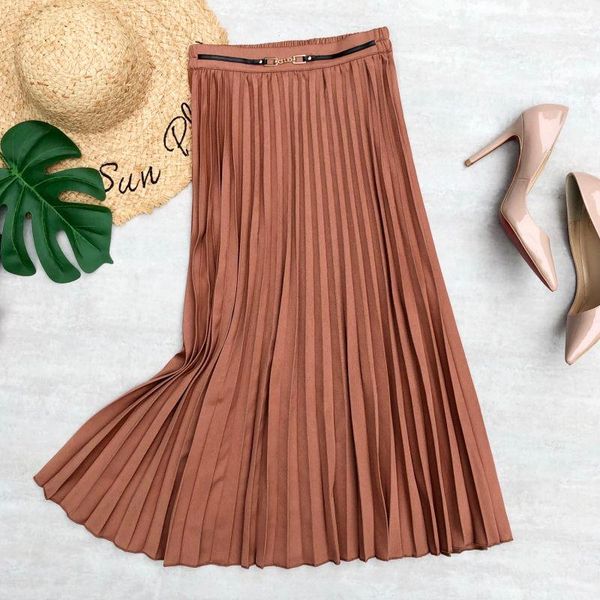 fashion women pleated skirt spring summer a-line midi high waist elegant style buckle decoration office lady long skirts, Black
fashion women pleated skirt spring summer a-line midi high waist elegant style buckle decoration office lady long skirts, Black