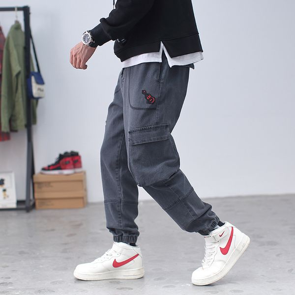 jeans men ankle-length casual men's harem loose jogger multi-pockets denim cargo pants vintage, Blue
jeans men ankle-length casual men's harem loose jogger multi-pockets denim cargo pants vintage, Blue
