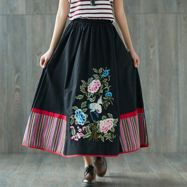 skirts mori girl cotton linen with pockets spring autumn a-line high waist embroidery skirt long patchwork chinese womens, Black
skirts mori girl cotton linen with pockets spring autumn a-line high waist embroidery skirt long patchwork chinese womens, Black