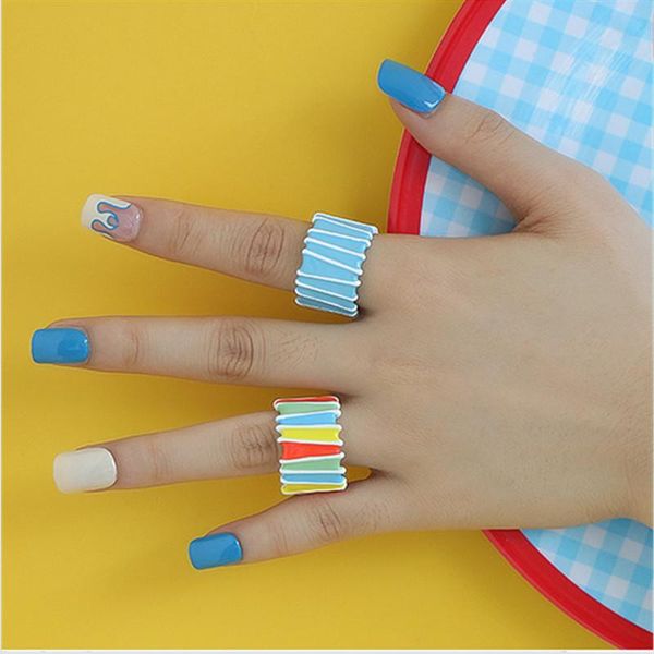 wedding rings korean sweet irregular rainbow stripes handmade drip glazed ring for women girls metal open jewelry accessories, Slivery;golden
wedding rings korean sweet irregular rainbow stripes handmade drip glazed ring for women girls metal open jewelry accessories, Slivery;golden