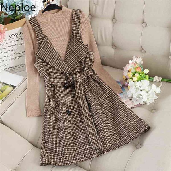 small fragrance 2 pcs set turtleneck bottom knit sweater + thousand-bird-lattice suspender skirt temperament chandal 210422, White
small fragrance 2 pcs set turtleneck bottom knit sweater + thousand-bird-lattice suspender skirt temperament chandal 210422, White