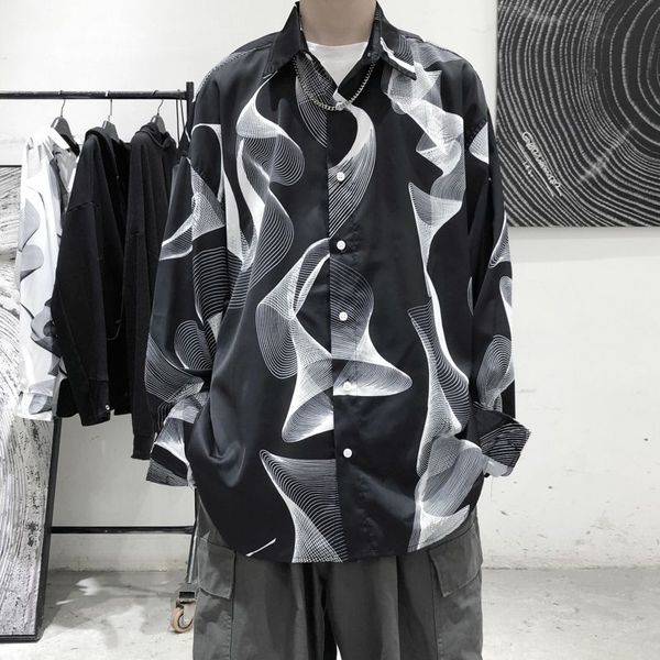 men's casual shirts autumn dress fashion printing retro men streetwear wild loose korean long sleeve mens -xl gq2g, White;black
men's casual shirts autumn dress fashion printing retro men streetwear wild loose korean long sleeve mens -xl gq2g, White;black