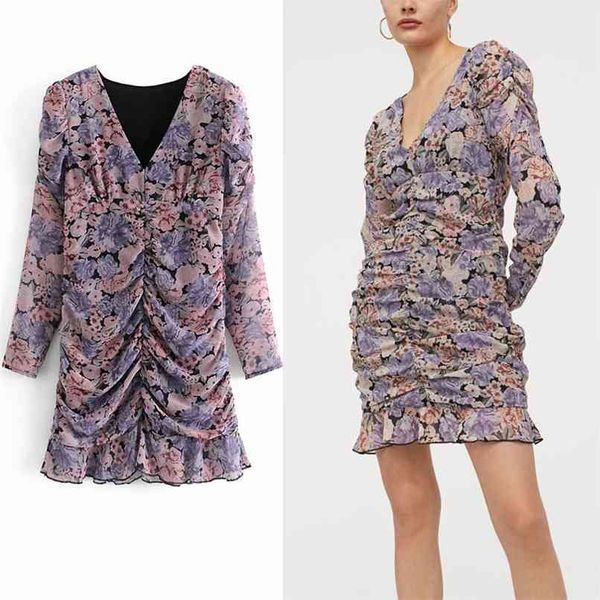 ruched floral print chiffon dress women long puff sleeve elegant ruffle hem short dresses woman chic fit draped vestido 210524, Black;gray
ruched floral print chiffon dress women long puff sleeve elegant ruffle hem short dresses woman chic fit draped vestido 210524, Black;gray