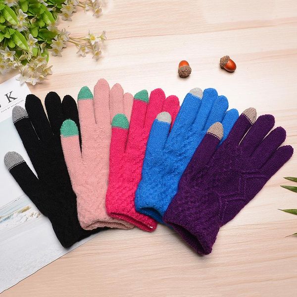 five fingers gloves woman pretty warm knitted lady thick solid female windproof winter thermal patchwork comfortable textured mitten, Blue;gray
five fingers gloves woman pretty warm knitted lady thick solid female windproof winter thermal patchwork comfortable textured mitten, Blue;gray