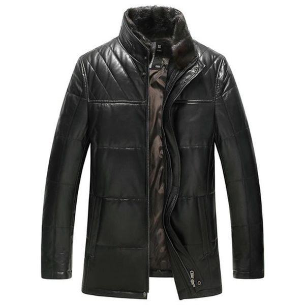 men's leather & faux jacket men winter sheepskin duck down coat slim real jackets collar jaqueta de couro m1233 yy592, Black
men's leather & faux jacket men winter sheepskin duck down coat slim real jackets collar jaqueta de couro m1233 yy592, Black