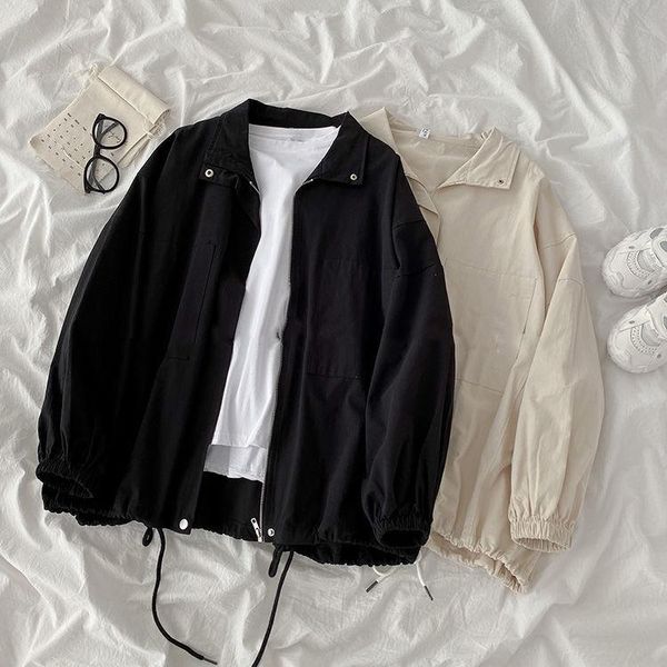 women's jackets women basic turn down collar zipper harajuku elastic chic ulzzang loose korean style coats streetwear casual outerwear, Black;brown
women's jackets women basic turn down collar zipper harajuku elastic chic ulzzang loose korean style coats streetwear casual outerwear, Black;brown