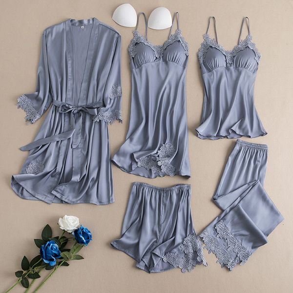 sleepwear five pairs of women's pajamas lace garnish satin pyjamas wedding gown nightwear casual house wear kimono bath, Black;red
sleepwear five pairs of women's pajamas lace garnish satin pyjamas wedding gown nightwear casual house wear kimono bath, Black;red
