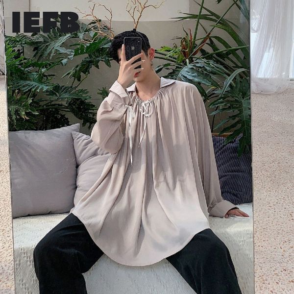 iefb design men's clothing niche oversized long sleeve drawstring lapel black shirts irregular mid length 9y7055 210524, White;black
iefb design men's clothing niche oversized long sleeve drawstring lapel black shirts irregular mid length 9y7055 210524, White;black