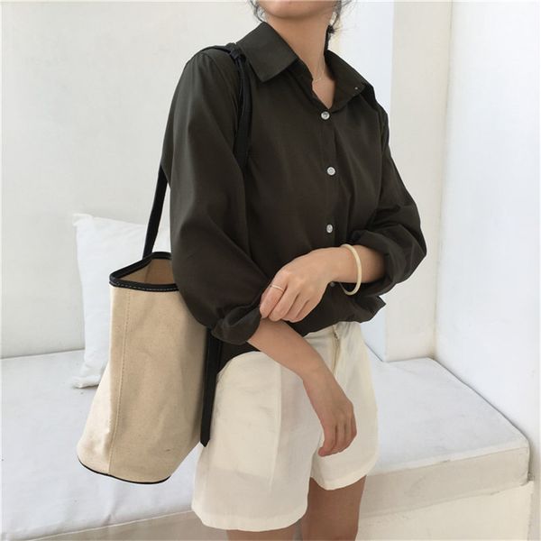 solid basic full sleeves ol all-match feminine chic leisure loose slim women girls elegance gentle casual shirts 210421, White
solid basic full sleeves ol all-match feminine chic leisure loose slim women girls elegance gentle casual shirts 210421, White