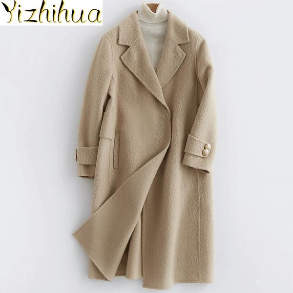 women's wool & blends coat female real alpaca jacket autumn women double side woolen coats and jackets long my4094, Black
women's wool & blends coat female real alpaca jacket autumn women double side woolen coats and jackets long my4094, Black