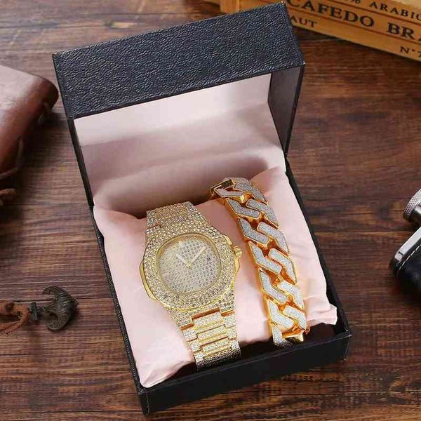 selling men's full diamond watch sky star steel band men's watch hip hop style punk watch bracelet set diamond calendar, Slivery;brown
selling men's full diamond watch sky star steel band men's watch hip hop style punk watch bracelet set diamond calendar, Slivery;brown