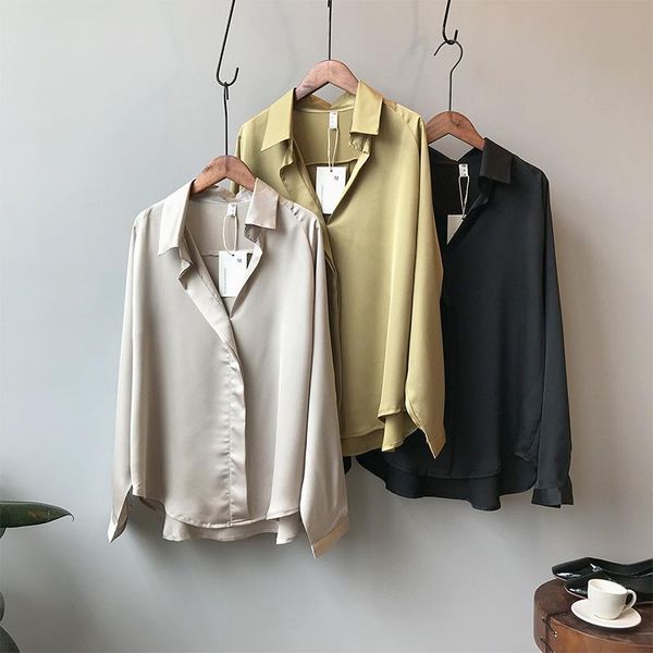 women's blouses & shirts 2021 summer shirt fashion casual loose long sleeve satin vintage street silk elegant chiffon, White
women's blouses & shirts 2021 summer shirt fashion casual loose long sleeve satin vintage street silk elegant chiffon, White