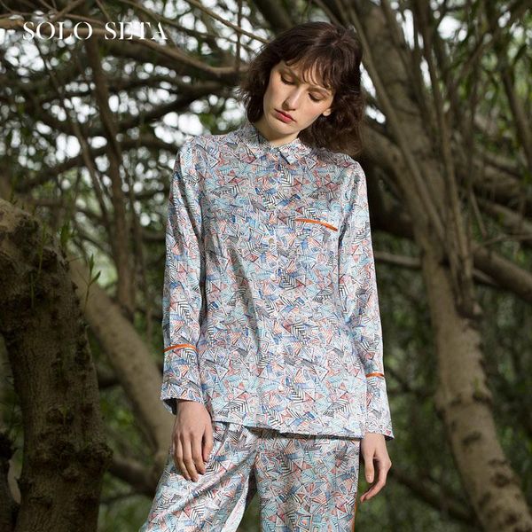 soloseta printed silk leisure wear pajamas women geometry 100% mulberry long-sleeved shirt collars women's sleepwear, Black;red
soloseta printed silk leisure wear pajamas women geometry 100% mulberry long-sleeved shirt collars women's sleepwear, Black;red
