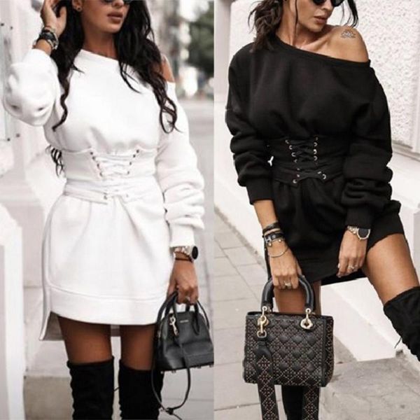 women fashion autumn streetwear long sleeve o neck waist tight bandage sweatshirt dress casual dresses, Black;gray
women fashion autumn streetwear long sleeve o neck waist tight bandage sweatshirt dress casual dresses, Black;gray