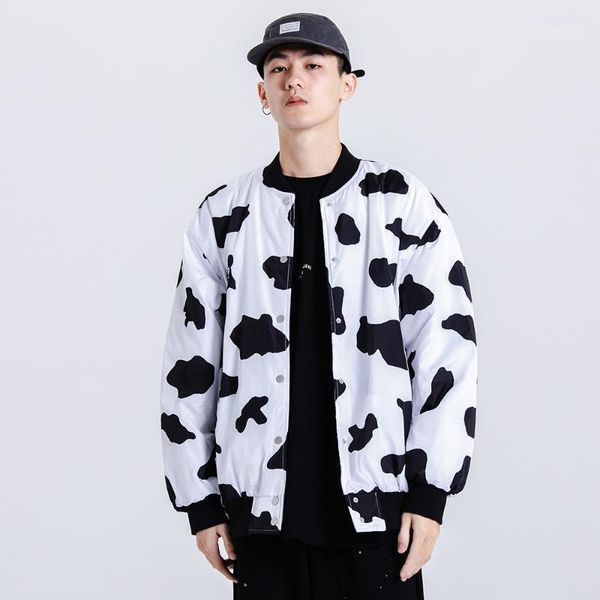 men's down & parkas men/women winter couple short milch cow dot print stand collar baseball padded jacket ins thick coat, Black
men's down & parkas men/women winter couple short milch cow dot print stand collar baseball padded jacket ins thick coat, Black