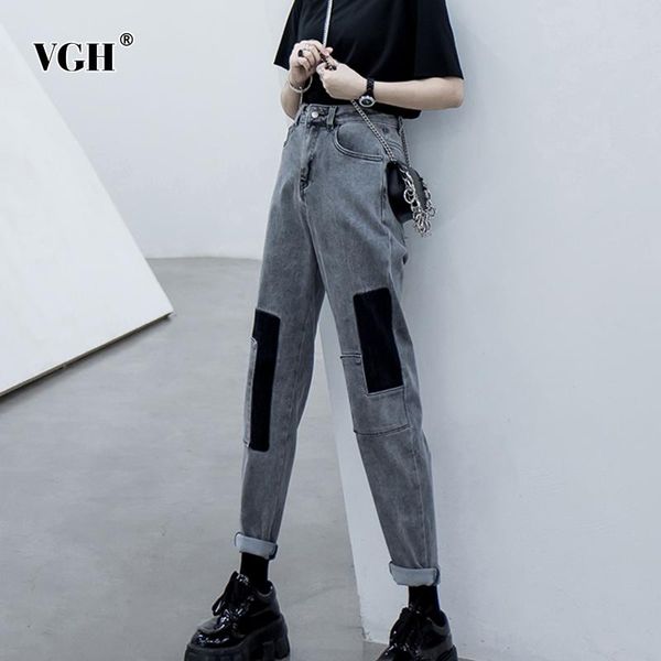 women's jeans vgh vintage patchwork women ankle-line pants high waist hit color asymmetrical loose denim pencil pant for female fashion, Blue
women's jeans vgh vintage patchwork women ankle-line pants high waist hit color asymmetrical loose denim pencil pant for female fashion, Blue