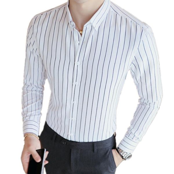men striped long sleeve shirt male business stripe spring autumn man casual blouses men's shirts, White;black
men striped long sleeve shirt male business stripe spring autumn man casual blouses men's shirts, White;black