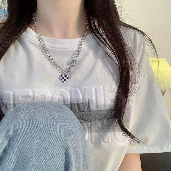 pendant necklaces trendy jewelry for women 2021 lattice love clavicle chain couple accessories gift collares, Silver
pendant necklaces trendy jewelry for women 2021 lattice love clavicle chain couple accessories gift collares, Silver