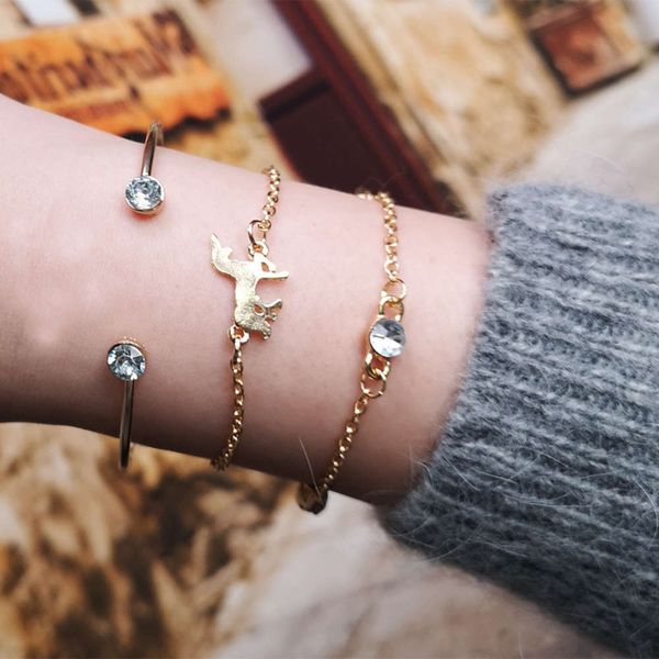 hand catenary jewelry originality unicorn opening diamond inlaid bracelet accessories, Golden;silver
hand catenary jewelry originality unicorn opening diamond inlaid bracelet accessories, Golden;silver