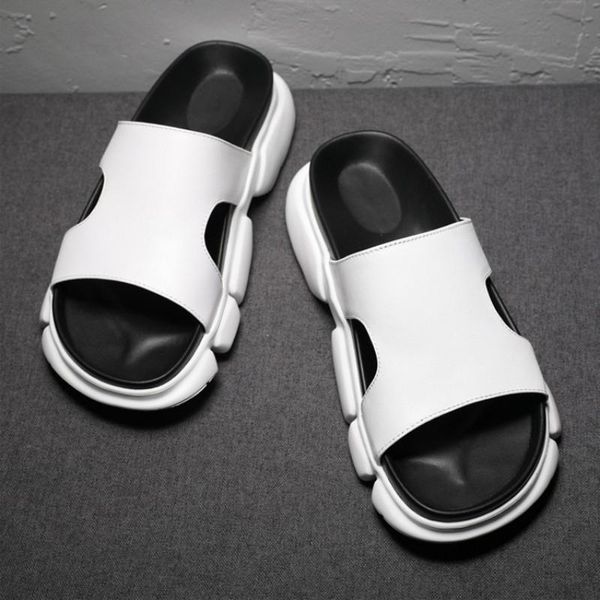 sandals light leather summer genuine slip on open toe mens sandal thick bottom increase cowhide slides men outside casual 36-45, Black
sandals light leather summer genuine slip on open toe mens sandal thick bottom increase cowhide slides men outside casual 36-45, Black