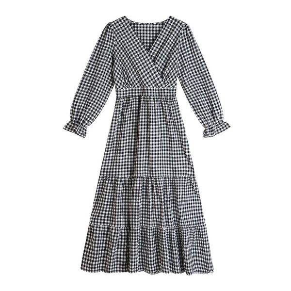 black plaid v-neck flare sleeve long empire a-line midi dress autumn elegant d 210514, Black;gray
black plaid v-neck flare sleeve long empire a-line midi dress autumn elegant d 210514, Black;gray