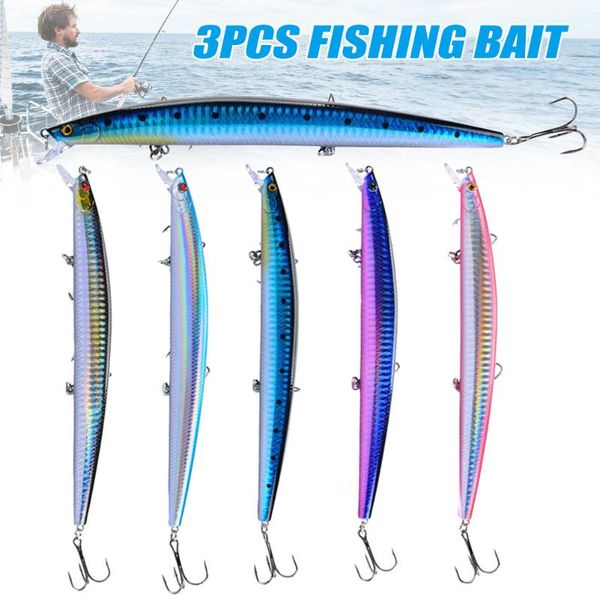 fishing hooks 3pcs lures 18cm/24g inshore large hard bait minnow with triple floating sea lure wobbler
fishing hooks 3pcs lures 18cm/24g inshore large hard bait minnow with triple floating sea lure wobbler