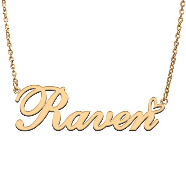 pendant necklaces love heart raven name necklace for women stainless steel gold & silver nameplate femme mother child girls gift
pendant necklaces love heart raven name necklace for women stainless steel gold & silver nameplate femme mother child girls gift