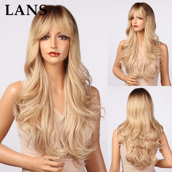 lans blonde platinum ombre brown synthetic wig for women long wavy natural wigs cosplay pary middle part wig, Black
lans blonde platinum ombre brown synthetic wig for women long wavy natural wigs cosplay pary middle part wig, Black
