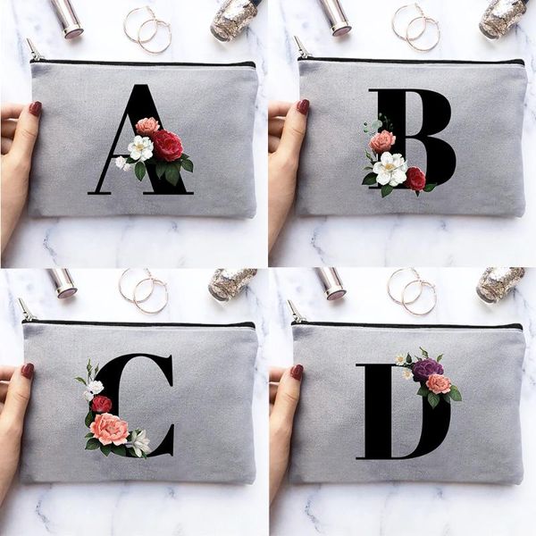 cosmetic bags & cases 26 alphabet rose flowers women canvas gray fashion zipper makeup pouch purse storage handbag travel gifts 
cosmetic bags & cases 26 alphabet rose flowers women canvas gray fashion zipper makeup pouch purse storage handbag travel gifts