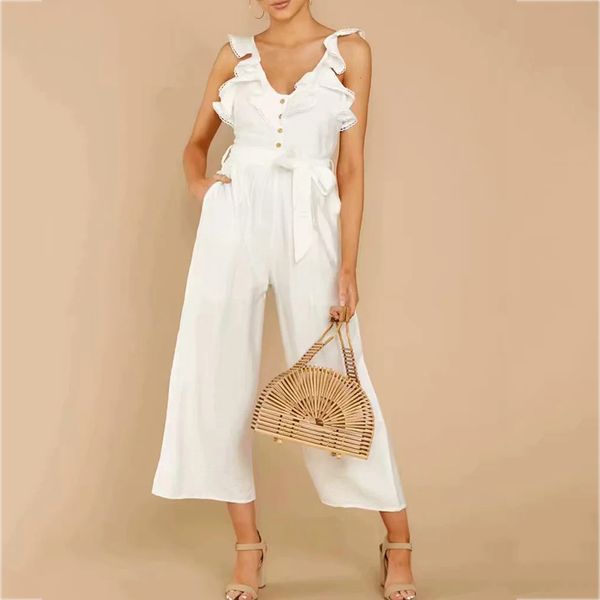 foridol ruffle sleeveless button white jumpsuits overalls wide leg hollow out backless jumpsuit beach summer casual playuist 210415, Black;white
foridol ruffle sleeveless button white jumpsuits overalls wide leg hollow out backless jumpsuit beach summer casual playuist 210415, Black;white