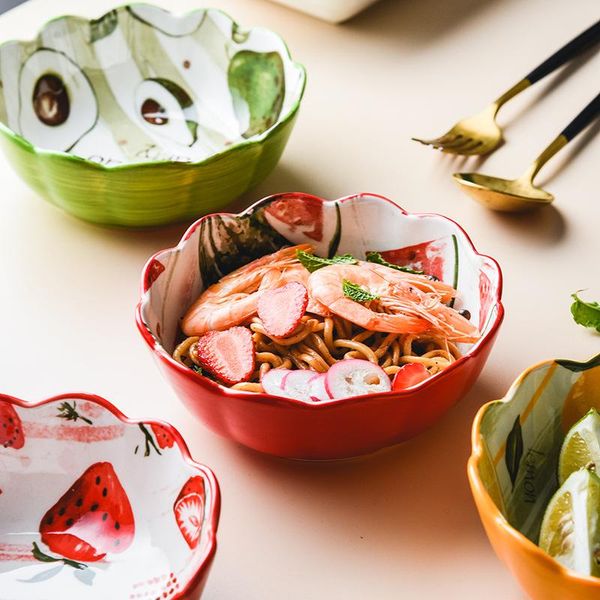 bowls 6" ins creative japanese ceramic bowl cute noodle strawberry round lace soup rice household tableware salad
bowls 6" ins creative japanese ceramic bowl cute noodle strawberry round lace soup rice household tableware salad