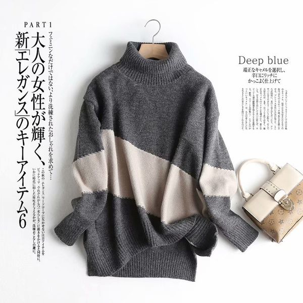 women's sweaters women winter turtleneck thick patchwork sweater jumper long sleeve autumn black warm pullover feminina1 6mxq, White;black
women's sweaters women winter turtleneck thick patchwork sweater jumper long sleeve autumn black warm pullover feminina1 6mxq, White;black