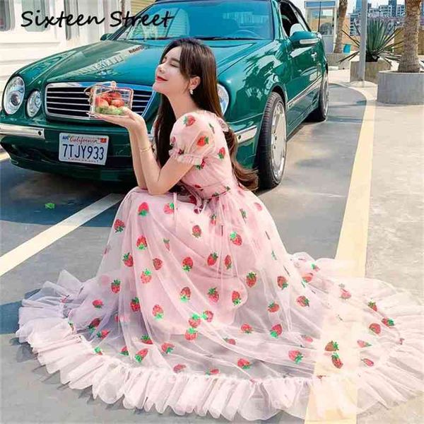 summer woman's dress pink strawberry sequins embroidery ruffled short sleeve v-neck holiday casual long 210603, Black;gray
summer woman's dress pink strawberry sequins embroidery ruffled short sleeve v-neck holiday casual long 210603, Black;gray