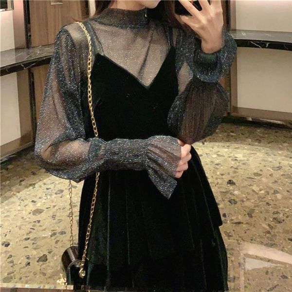 elegant dress women evening party lace black designer female casual gothic one piece korean 2021 autumn chic dresses, Black;gray
elegant dress women evening party lace black designer female casual gothic one piece korean 2021 autumn chic dresses, Black;gray