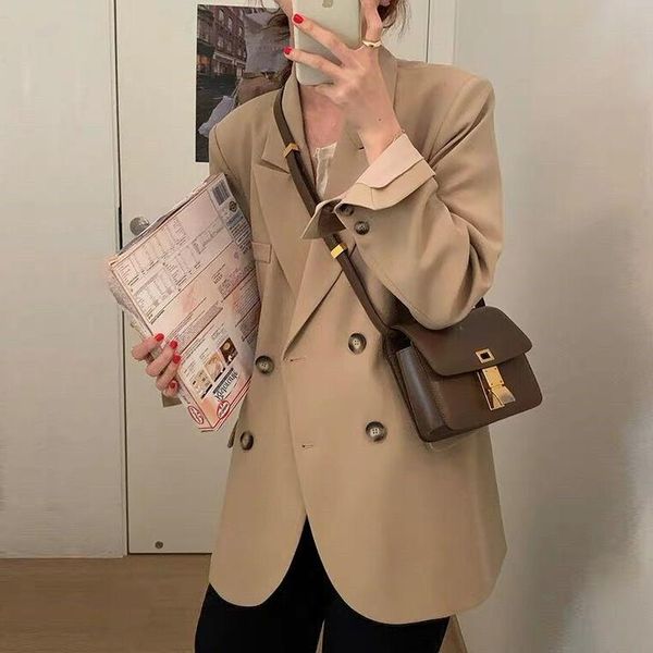 women's suits & blazers korobov 2021 autumn ol elegant double breasted coats streetwear vintage korean blazer women jacket, White;black
women's suits & blazers korobov 2021 autumn ol elegant double breasted coats streetwear vintage korean blazer women jacket, White;black