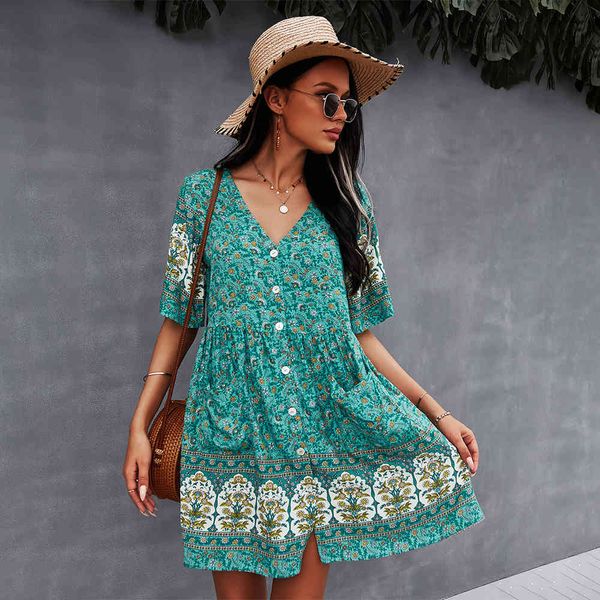 jastie retro floral prined mini dress v-neck short sleeve summer dresses women casual beach short dress femme vestidos 210419, White
jastie retro floral prined mini dress v-neck short sleeve summer dresses women casual beach short dress femme vestidos 210419, White