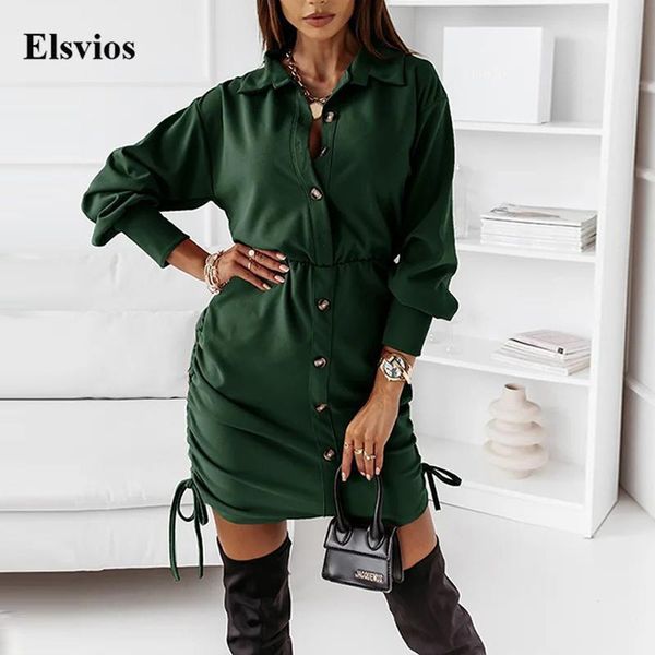 casual dresses women side drawstring shirt dress retro button turn-down collar hem hip party female autumn long sleeve mini, Black;gray
casual dresses women side drawstring shirt dress retro button turn-down collar hem hip party female autumn long sleeve mini, Black;gray