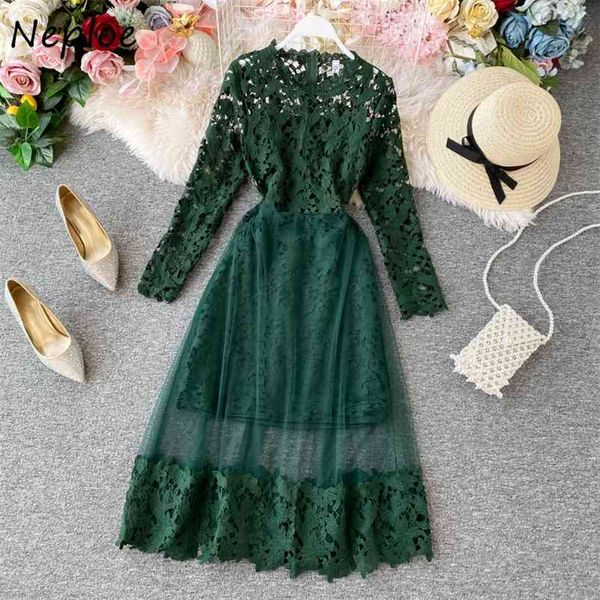mesh patchwork slim waist hollow out lace dress o-neck elegant femme vestidos solid color fashion dresses women 210422, Black;gray
mesh patchwork slim waist hollow out lace dress o-neck elegant femme vestidos solid color fashion dresses women 210422, Black;gray